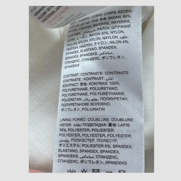 Bebe White Sheath Cocktail Dress Faux Leather Trim Size 2 Pleated - Picture 8 of 8